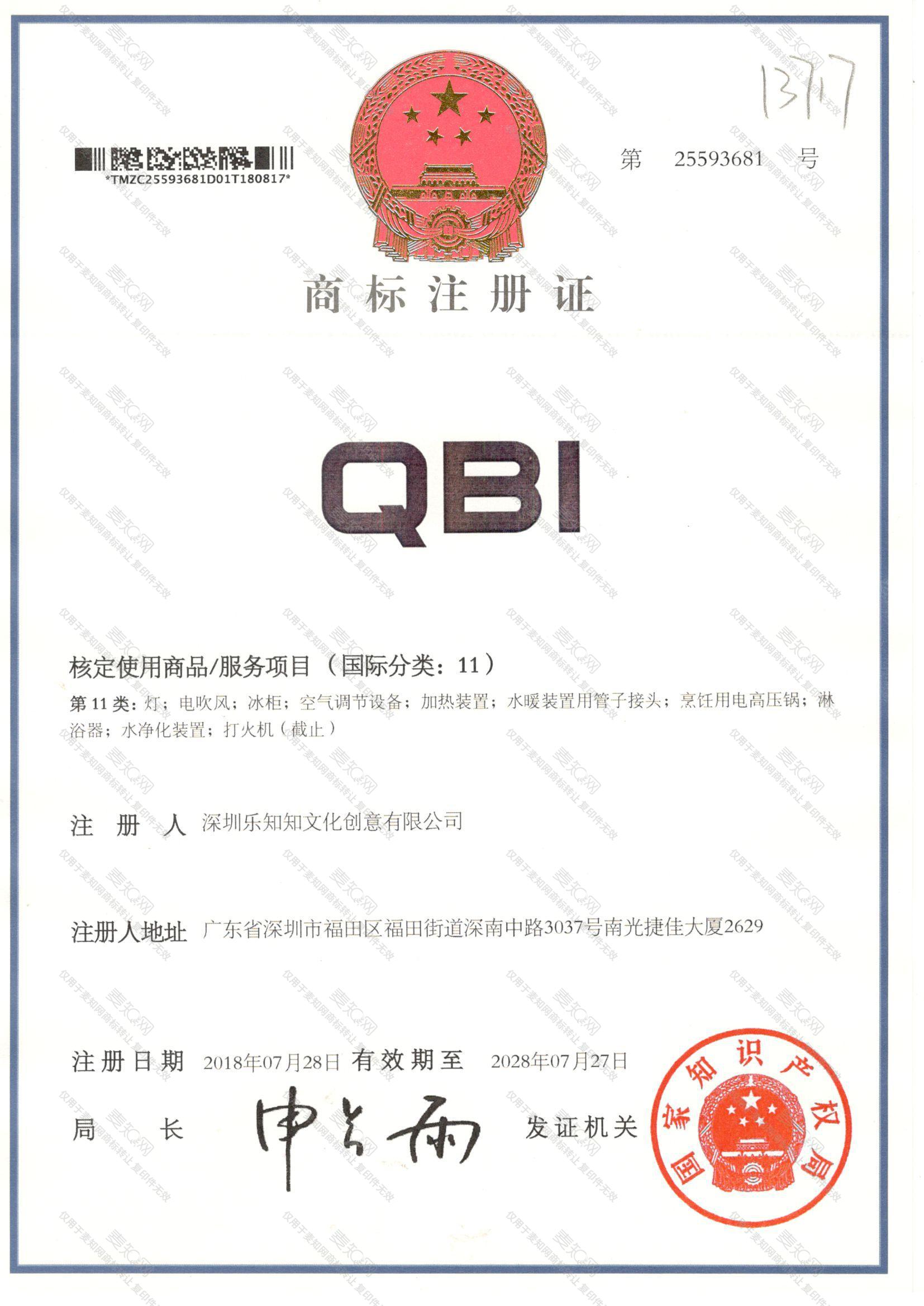 QBI注册证